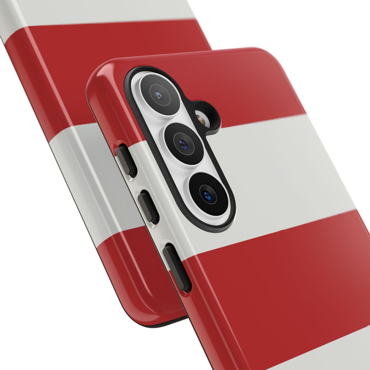 Red & White Horizontal Stripe Pattern Phone Case - Red Phone Case