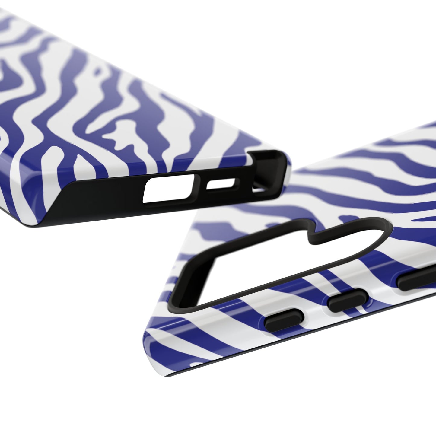 Stylish Electric Blue Zebra Print Phone Case