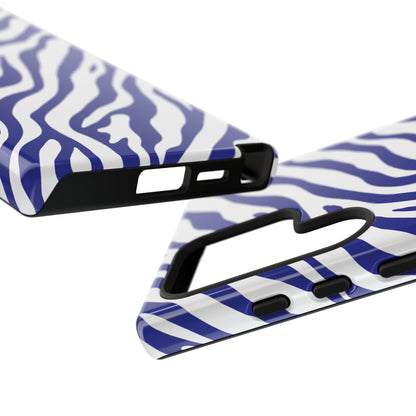 Stylish Electric Blue Zebra Print Phone Case