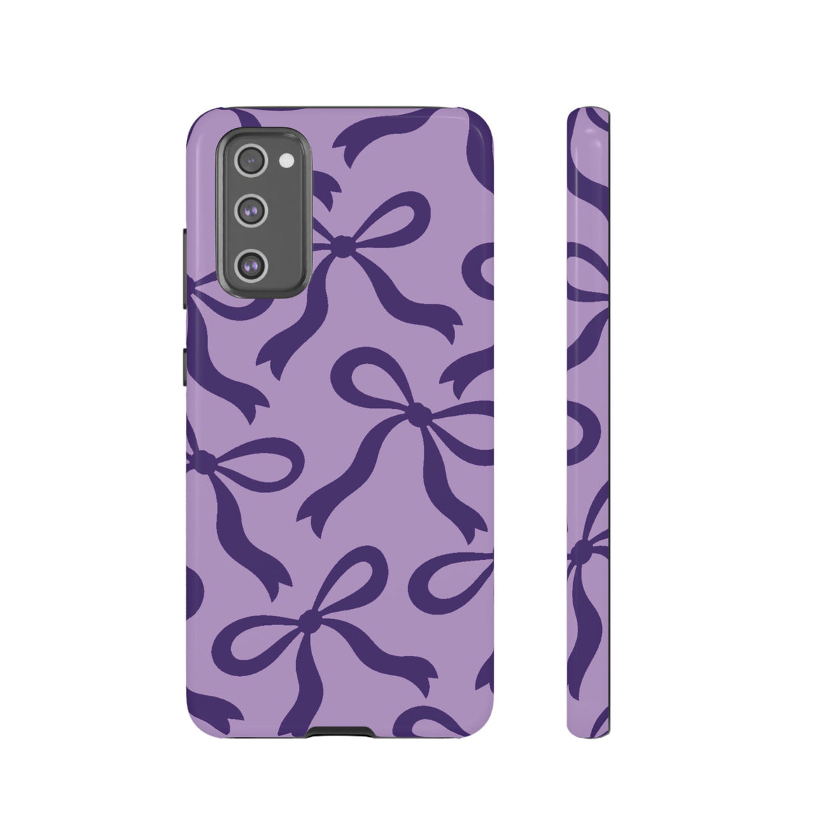 Bold Lilac and Deep Purple Bow Pattern Phone Case - Purple Phone Case - Samsung Galaxy S20 FE / Glossy