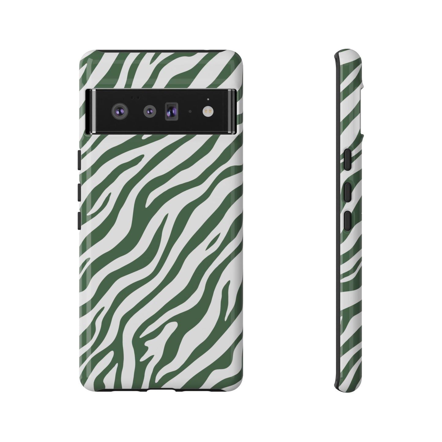 Stylish Sage Zebra Print Phone Case