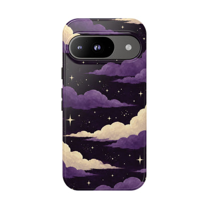 Illustrated Purple Clouds & Stars Phone Case