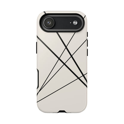 Abstract White with Black Lines Phone Case - White Phone Case - iPhone 17 Air / Glossy