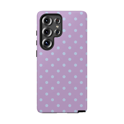 Trendy Lilac & Ice Blue Dot Pattern Phone Case