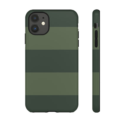 iPhone 11 / Glossy Phone Case - Green Horizontal Stripe Pattern Phone Case