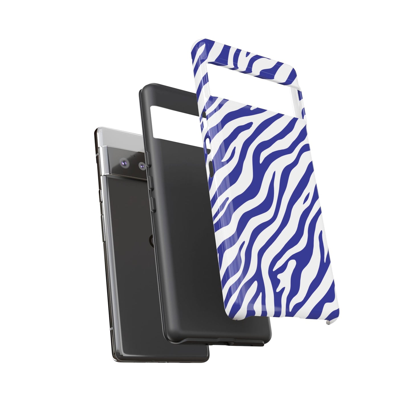Stylish Electric Blue Zebra Print Phone Case