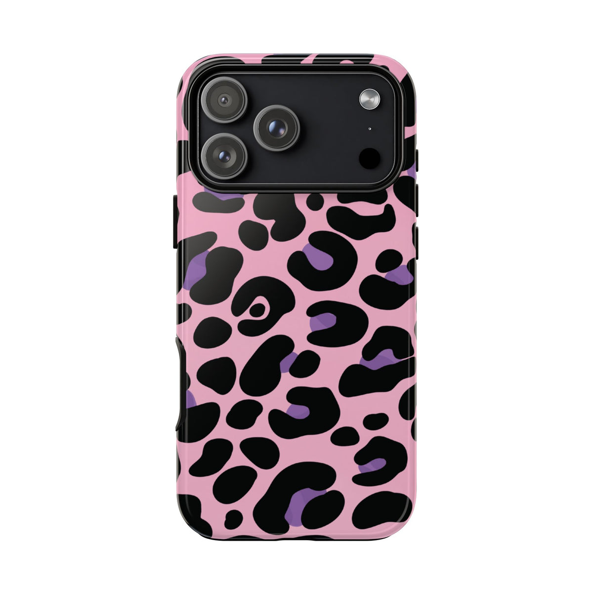 Pretty Pink & Lavender Leopard Print - Blue Phone Case - iPhone 18 Pro Max / Glossy