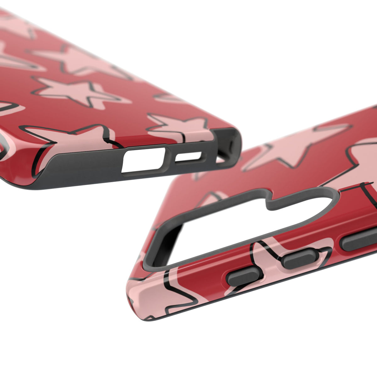Cherry Red Doodle Star Phone Case