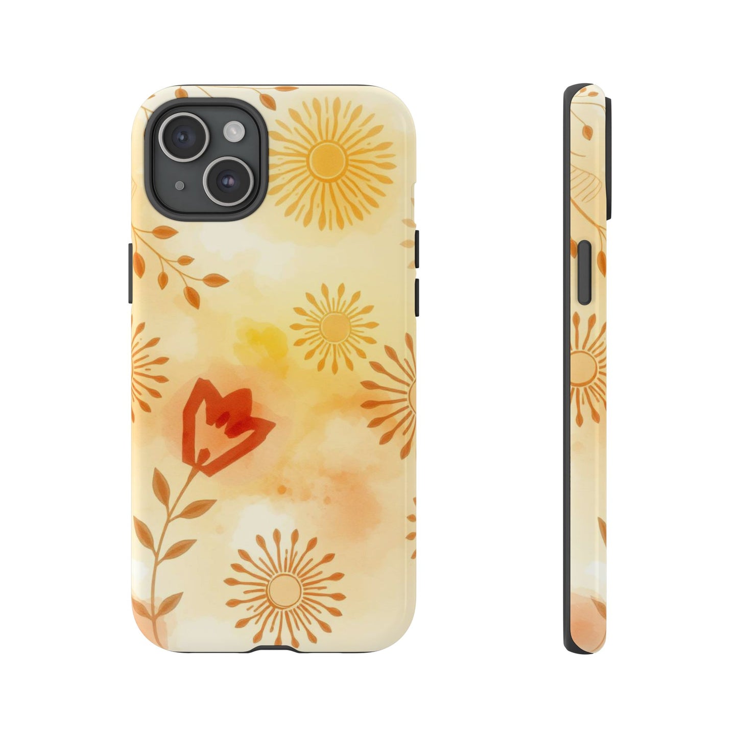 iPhone 15 Plus / Glossy Phone Case - Boho Chic Watercolour Pattern Phone Case