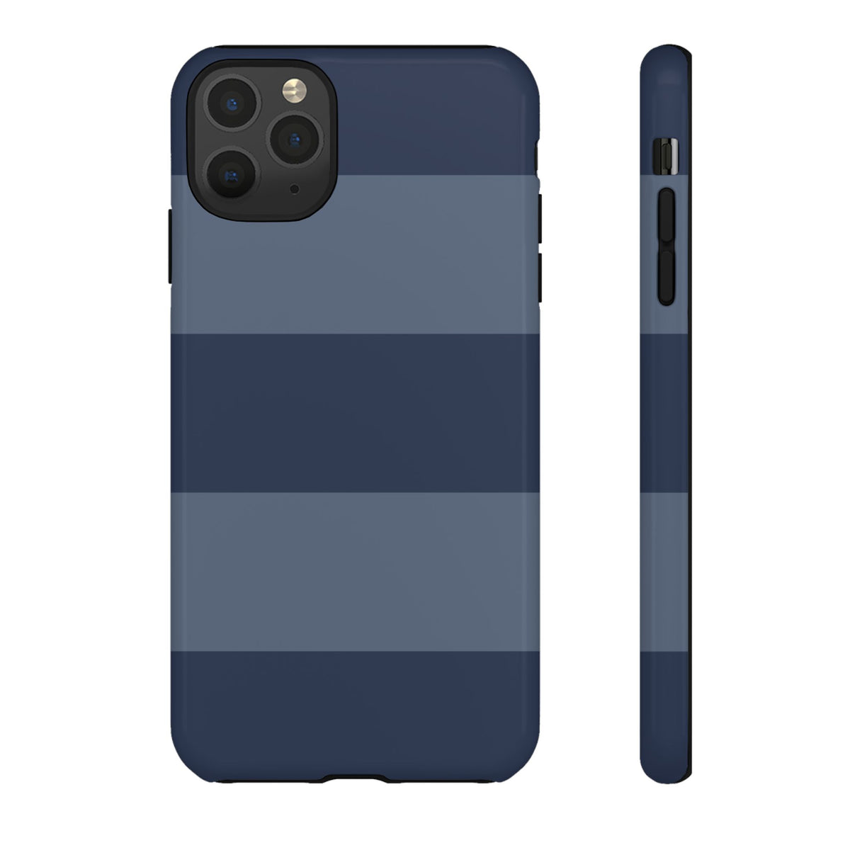 Dark Blue Horizontal Stripe Pattern Phone Case - Blue Phone Case - iPhone 11 Pro Max / Glossy