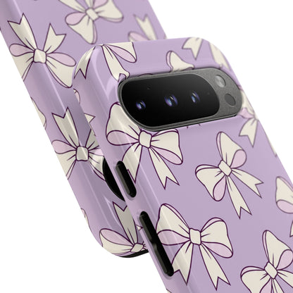 Chic Lilac Bow Pattern Phone Case