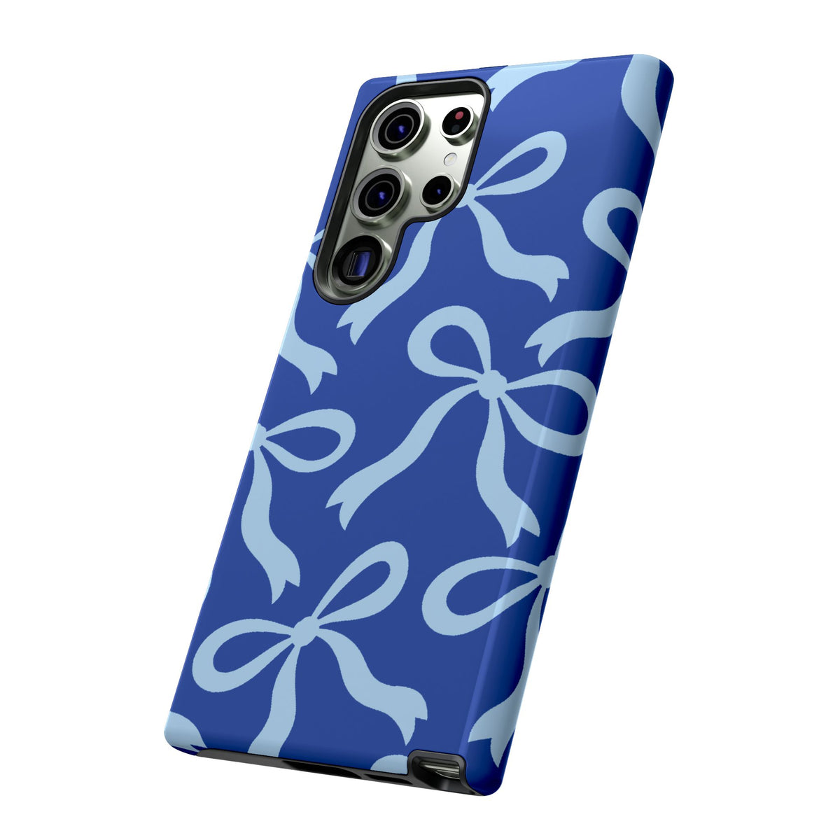 Bold Cobalt Blue and Powder Blue Bow Pattern Phone Case - Blue Phone Case