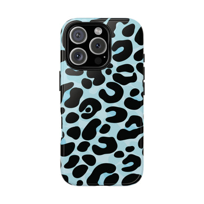 Cool Aqua Leopard Print Phone Case