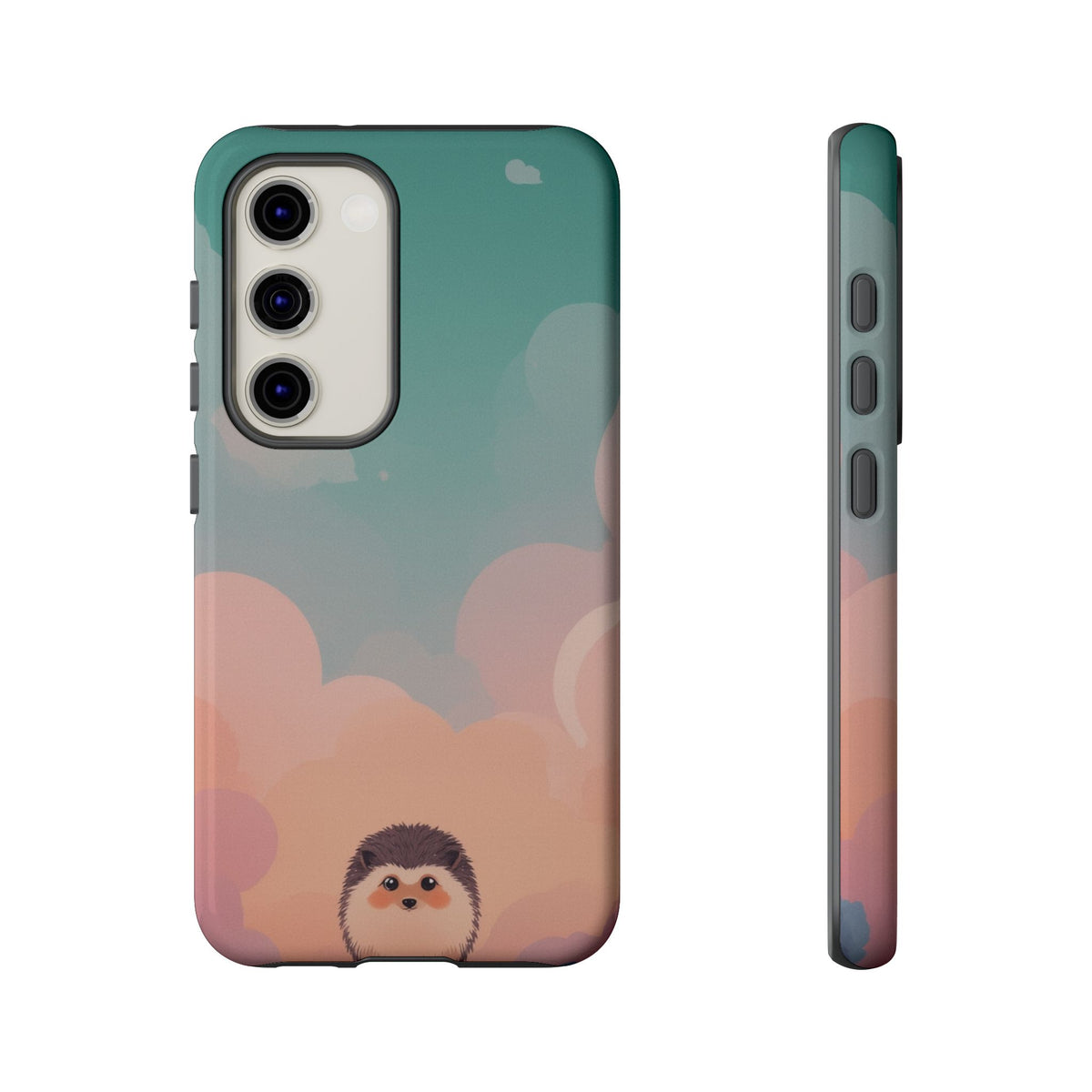 Cute Hedgehog & Cloud Design Phone Case - Multicolor Phone Case - Samsung Galaxy S23 / Glossy