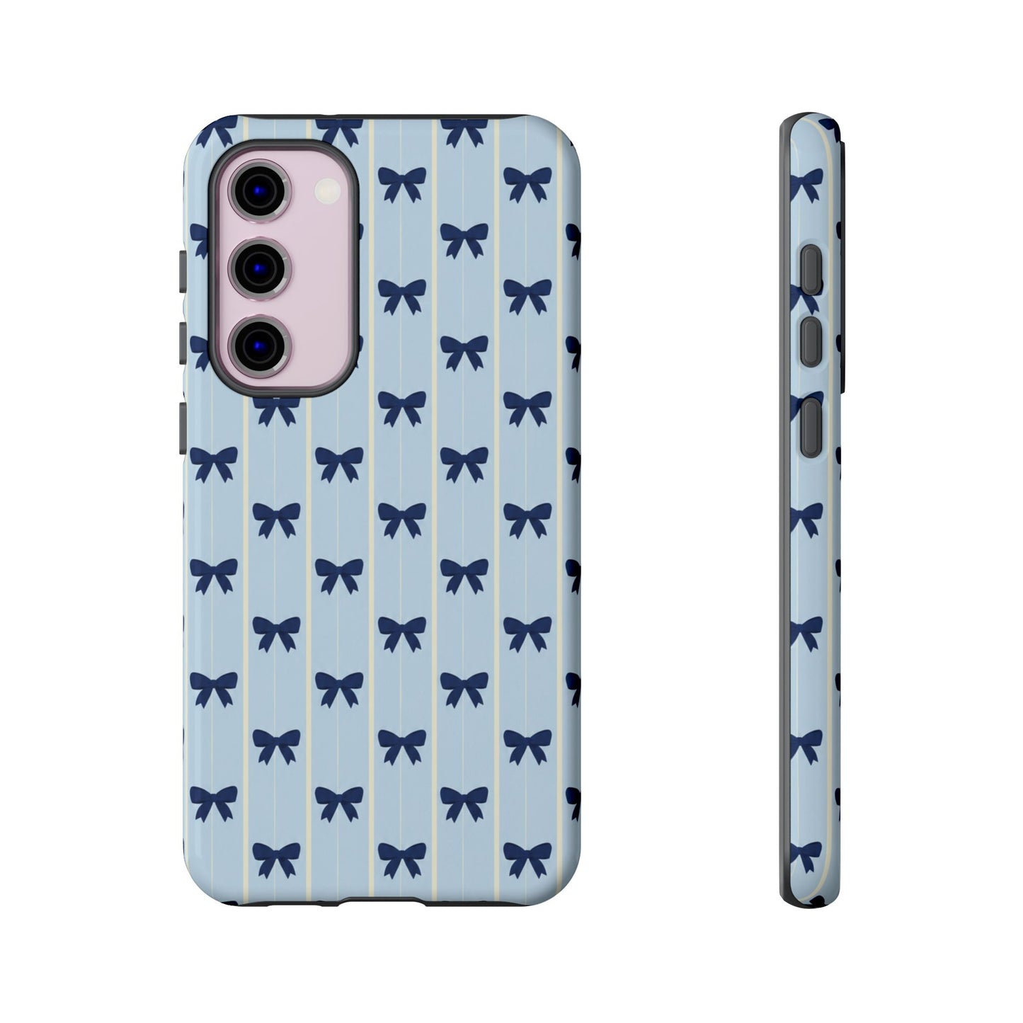 Retro Navy Blue Bow Pattern Phone Case