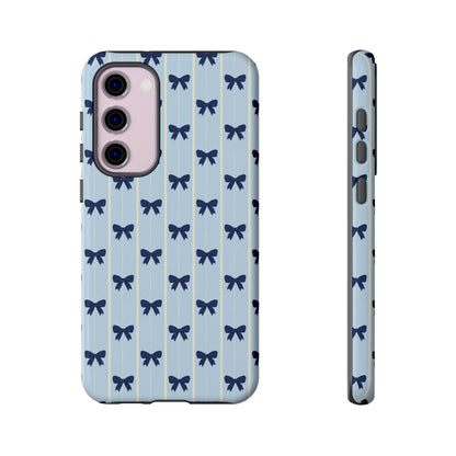 Retro Navy Blue Bow Pattern Phone Case