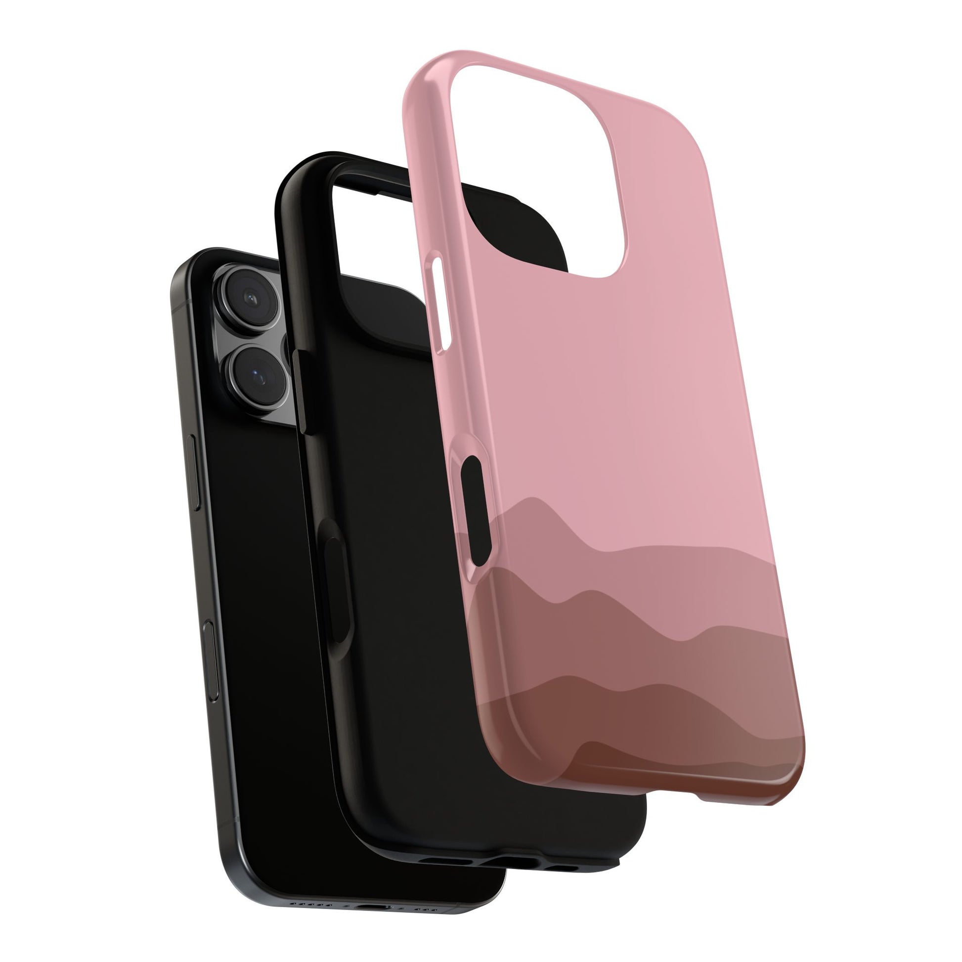 Pink Abstract Waves Protective Phone Case - Pink Phone Case