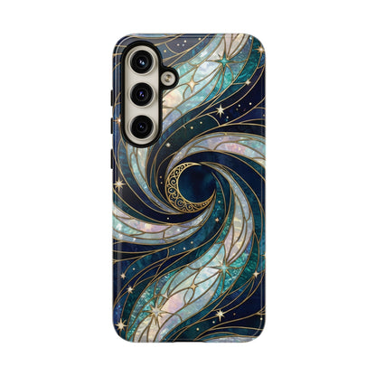 Elegant Navy & Teal Celestial Swirl Phone Case