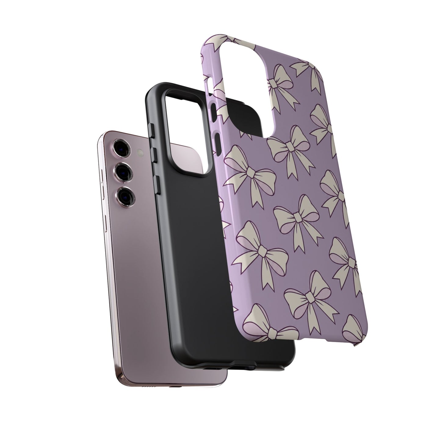 Chic Lilac Bow Pattern Phone Case