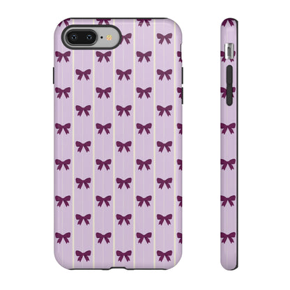 Retro Plum Purple Bow Pattern Phone Case
