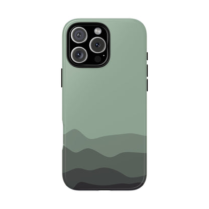 Green Abstract Waves Protective Phone Case - Green Phone Case - iPhone 16 Pro Max / Glossy