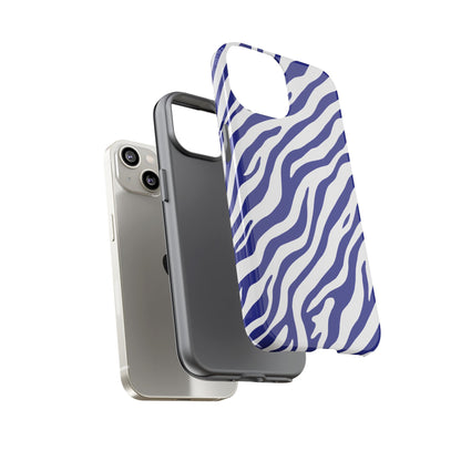 Stylish Electric Blue Zebra Print Phone Case