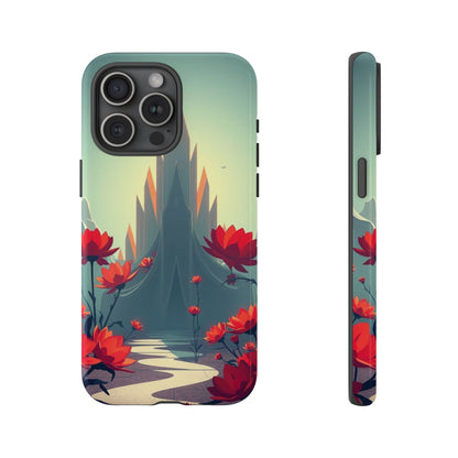 iPhone 15 Pro Max / Glossy Phone Case - Gothic Alien Garden Design Phone Case