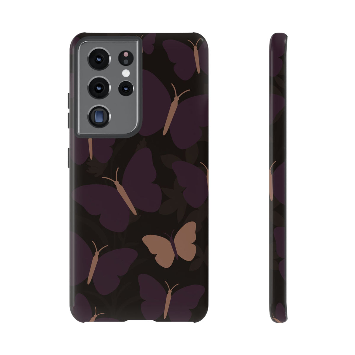 Minimalist Purple Butterfly Pattern Phone Case - Purple Phone Case - Samsung Galaxy S21 Ultra / Glossy