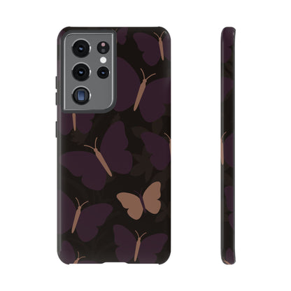 Minimalist Purple Butterfly Pattern Phone Case - Purple Phone Case - Samsung Galaxy S21 Ultra / Glossy