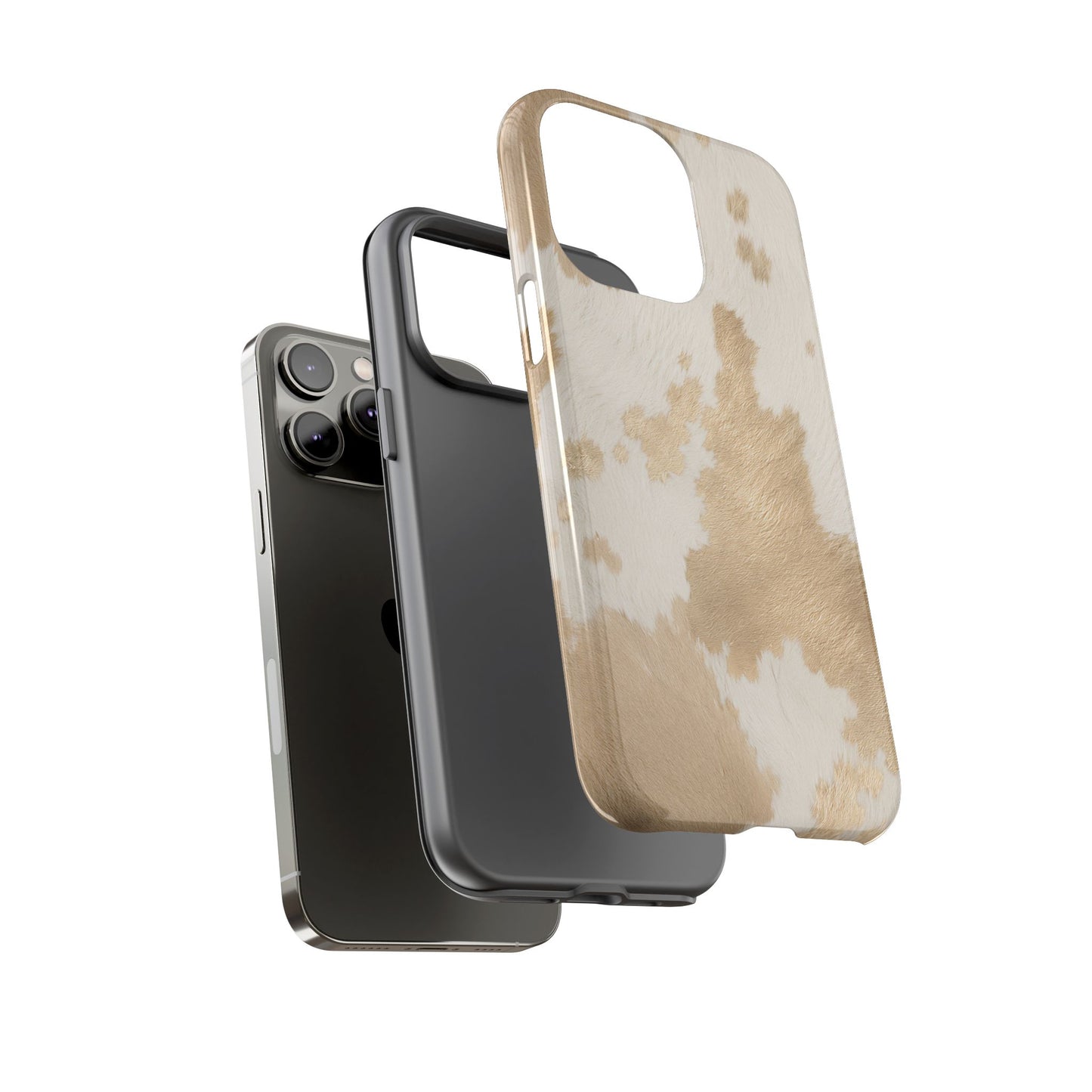 Elegant Champagne Cow Print Phone Case