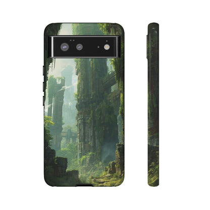 Google Pixel 6 / Glossy Phone Case - Overgrown Future Ruins Sci-fi Phone Case