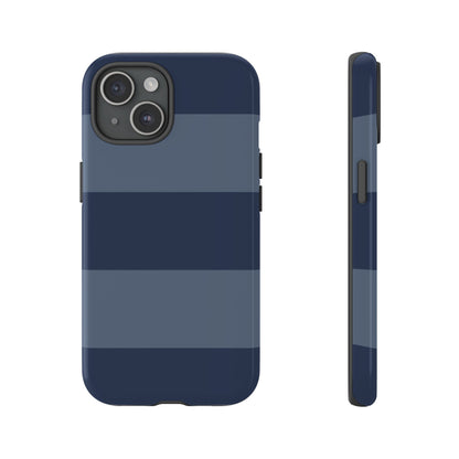 Dark Blue Horizontal Stripe Pattern Phone Case - Blue Phone Case - iPhone 15 / Glossy
