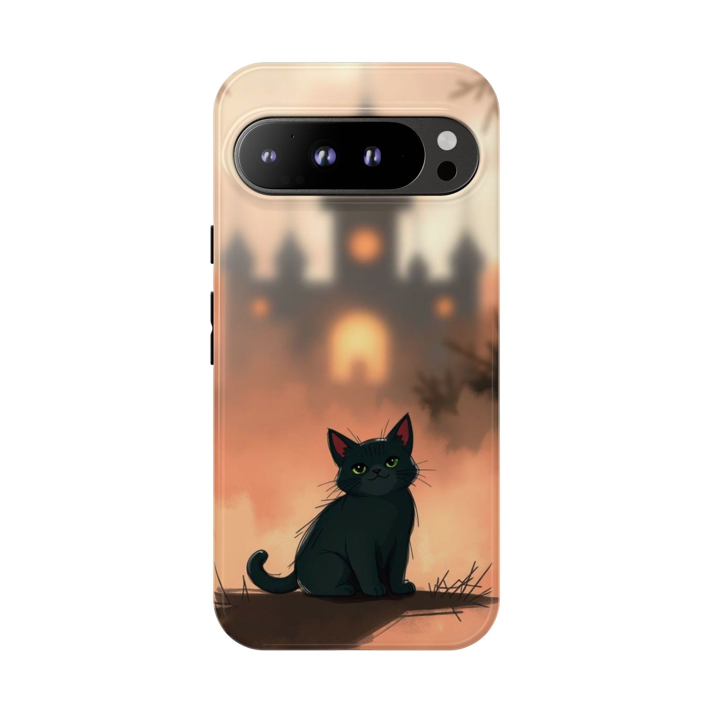 Google Pixel 9 Pro XL / Glossy Phone Case - Cute Gothic Cat Design Phone Case