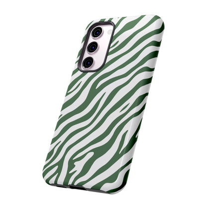 Stylish Sage Zebra Print Phone Case