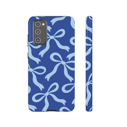 Bold Cobalt Blue and Powder Blue Bow Pattern Phone Case - Blue Phone Case - Samsung Galaxy S20 FE / Glossy
