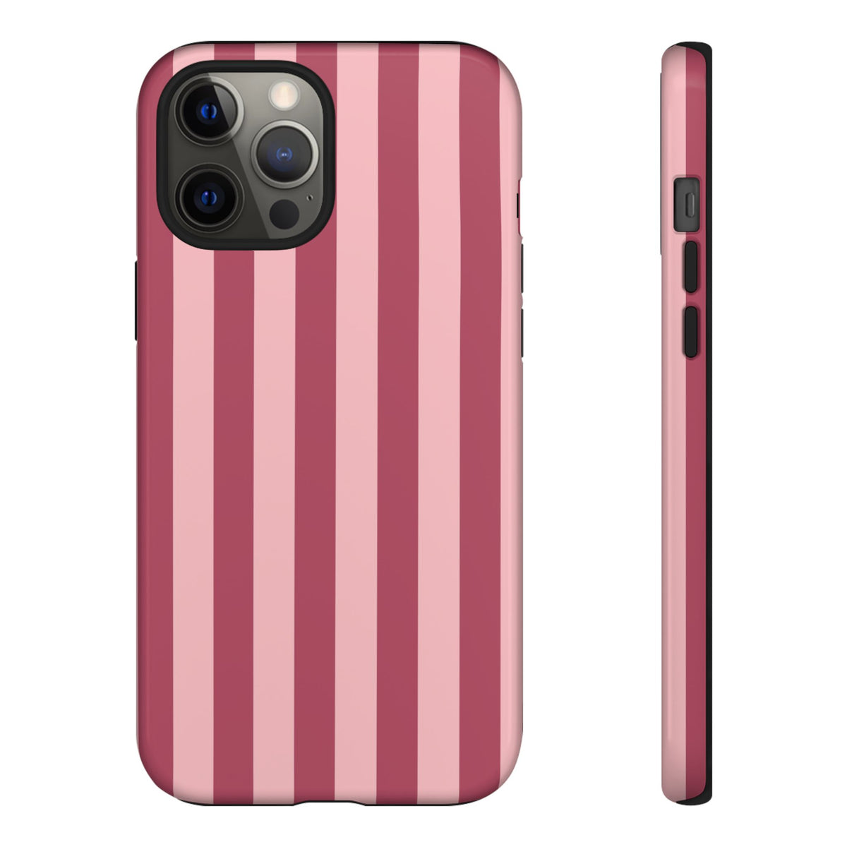 Pink Stripe Pattern Phone Case - Pink Phone Case - iPhone 12 Pro Max / Glossy