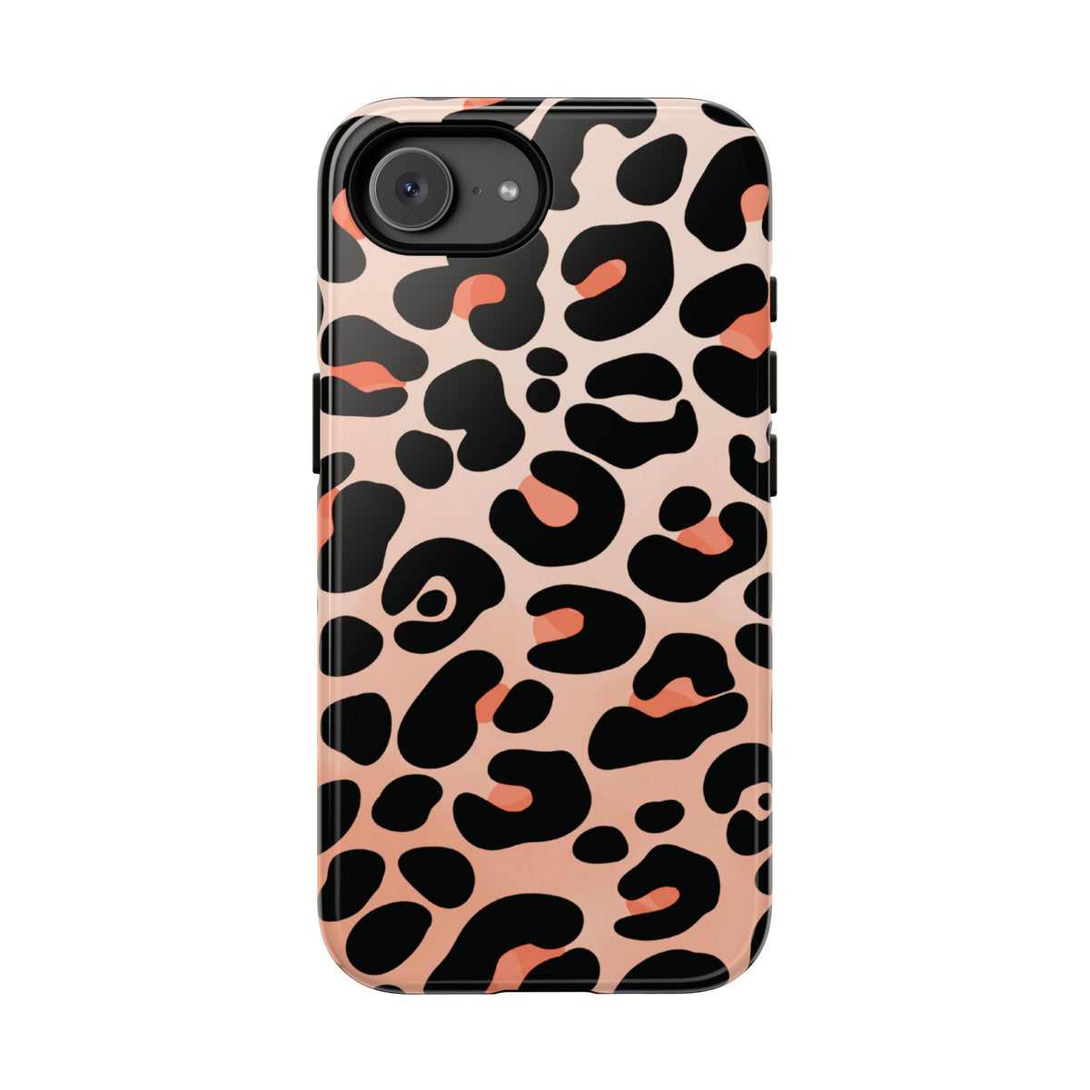 Elegant Peach Leopard Print Phone Case - Green Phone Case - iPhone 17e / Glossy