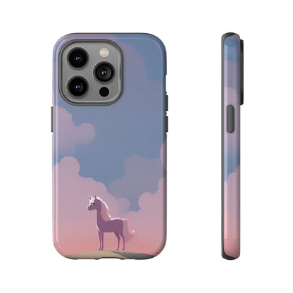 iPhone 14 Pro / Glossy Phone Case - Pony & Cloud Design Phone Case