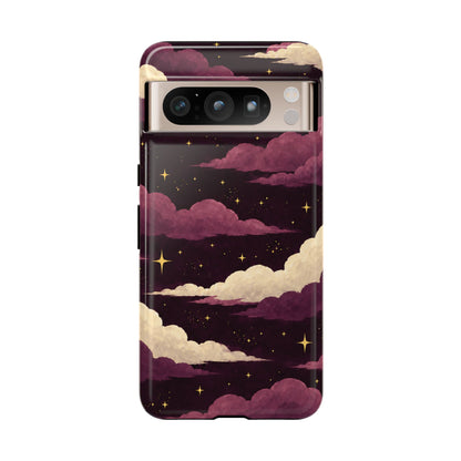 Illustrated Plum Clouds & Stars Phone Case