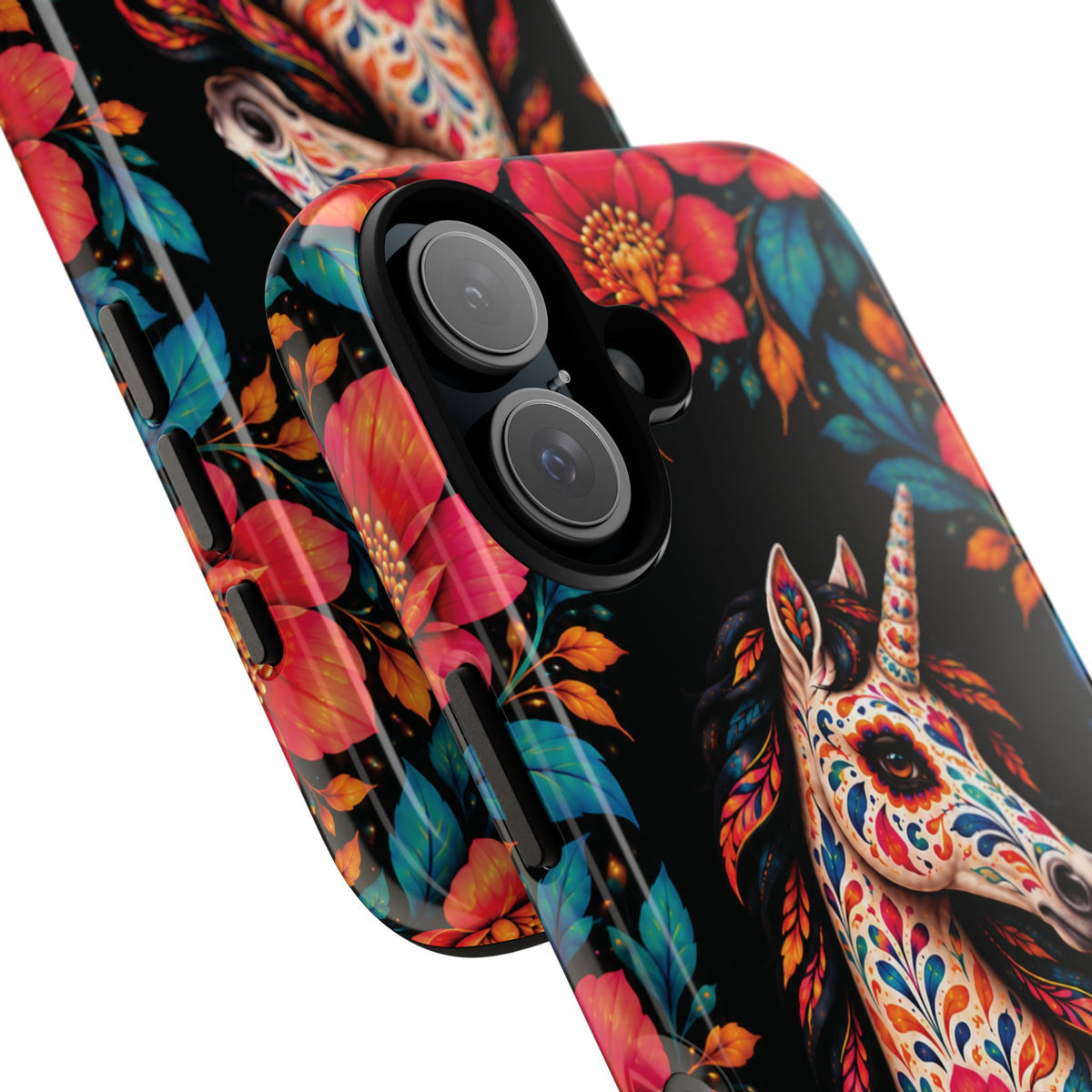 Elegant Pink and Turquoise Calavera Unicorn Phone Case - Phone Case