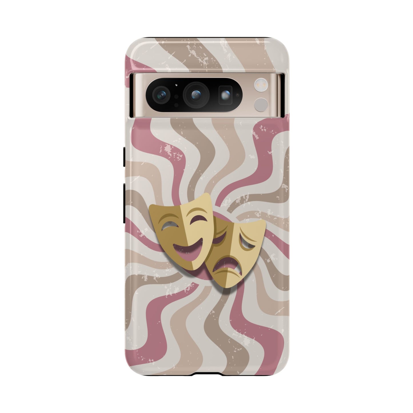 Comedy & Tragedy Masks – Pink Minimal Retro Wave Phone Case - Pink Phone Case - Google Pixel 8 Pro / Glossy