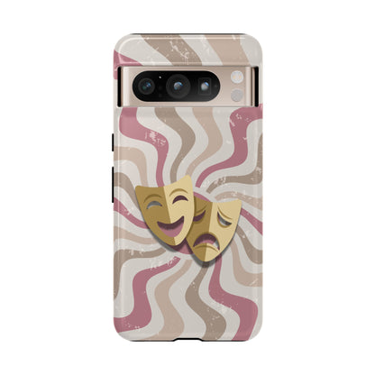 Comedy & Tragedy Masks – Pink Minimal Retro Wave Phone Case - Pink Phone Case - Google Pixel 8 Pro / Glossy
