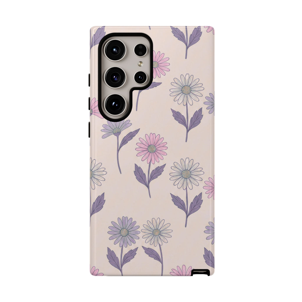 Pretty Pink & Purple Daisy Pattern Phone Case