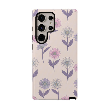 Pretty Pink & Purple Daisy Pattern Phone Case