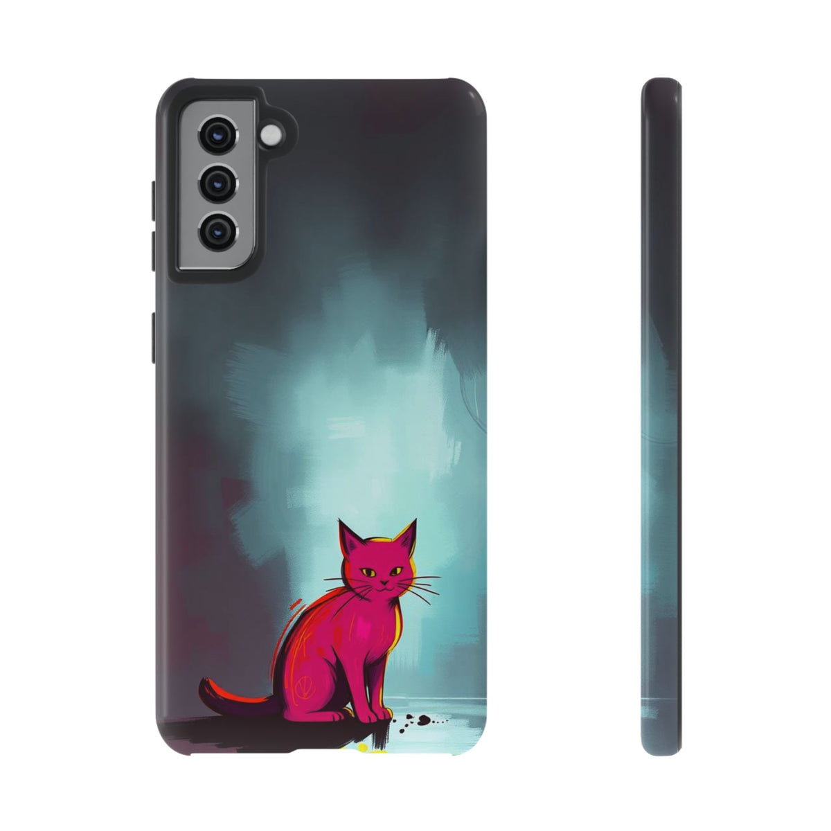 Pop Art Moody Cat Design Phone Case - Multicolor Phone Case - Samsung Galaxy S21 Plus / Glossy