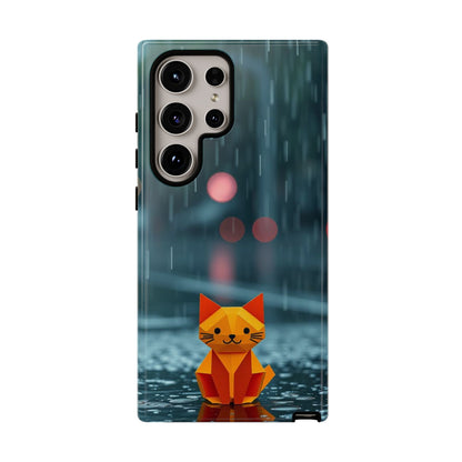 Samsung Galaxy S24 Ultra / Glossy Phone Case - Origami ’Soggy Cat’ Design Phone Case