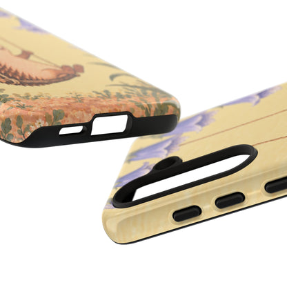 Whimsical Buttercream Hedgehog and Bluebell Phone Case - Yellow Phone Case