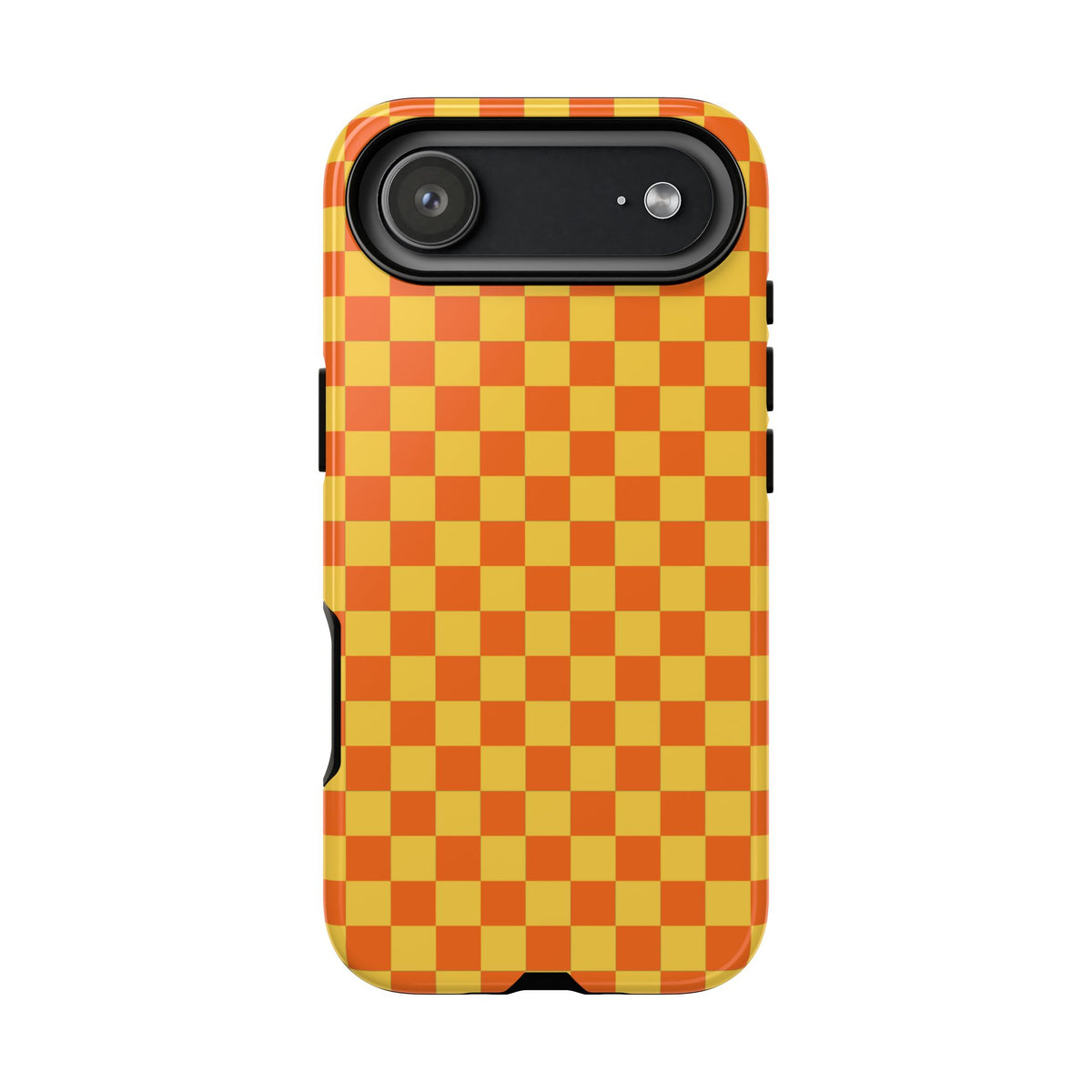 Trendy Orange & Yellow Small Checked Pattern Phone Case - Yellow Phone Case - iPhone 17 Air / Glossy