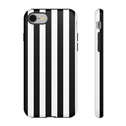 iPhone 8 / Glossy Phone Case - Simple Black & White Stripe Pattern Phone Case