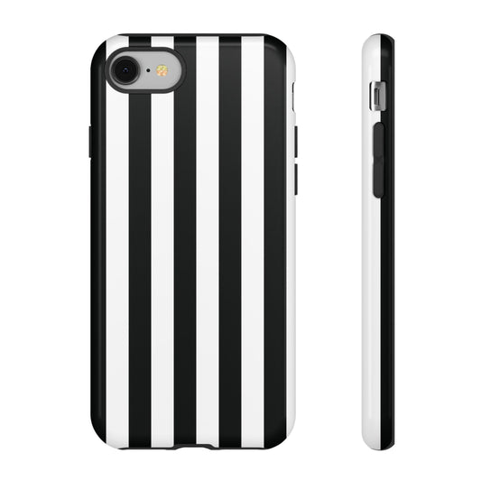 iPhone 8 / Glossy Phone Case - Simple Black & White Stripe Pattern Phone Case